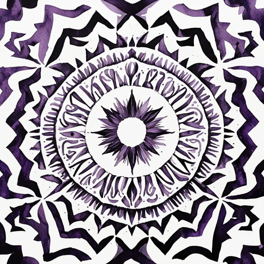 Matrika in Gouache Style with Pink and Purple Outline