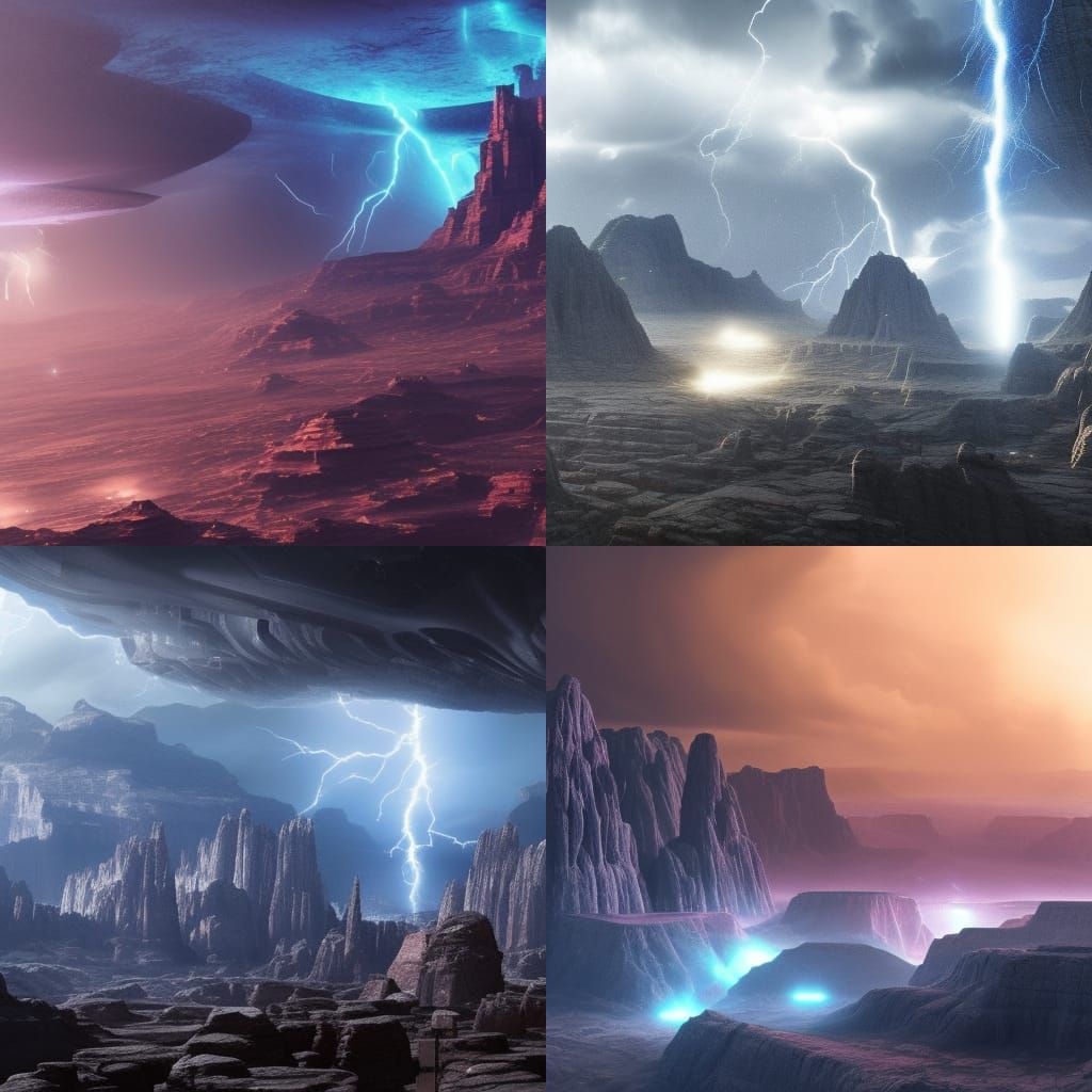 Futuristic Alien World with Crystalline Structures