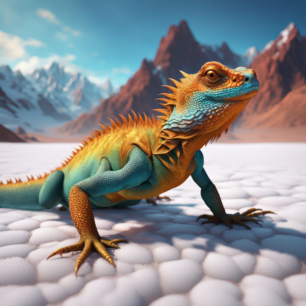 Salt flat lizard of The Andes, as seen on the TV show, Ameri...