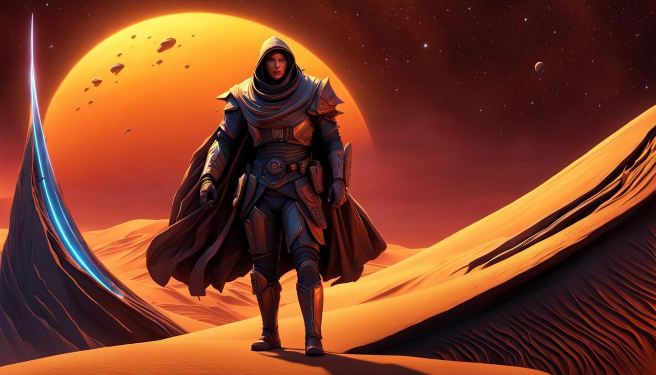 Sci-Fi Dune Scene in Vibrant Colors