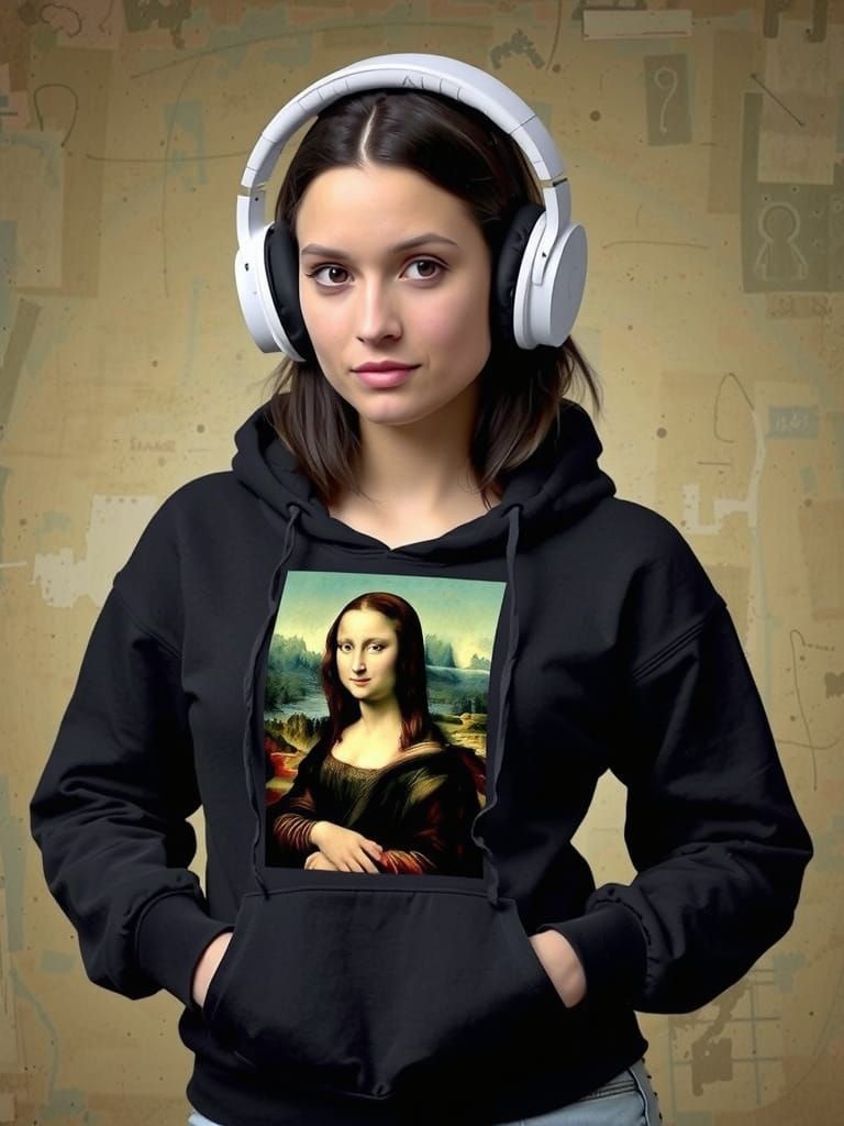 Modern Mona Lisa in Rockstar Attire