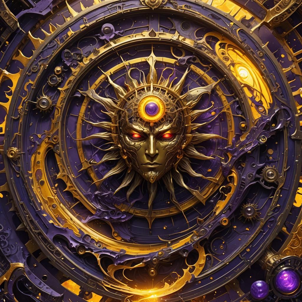 Cyborg Emperor Sun Implosion: Dark Fantasy Concept Art