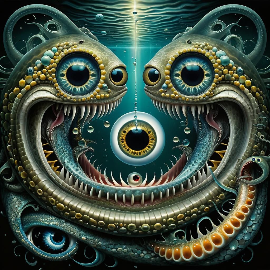 Surreal Eel and Eye Fusion: A Digital Masterpiece