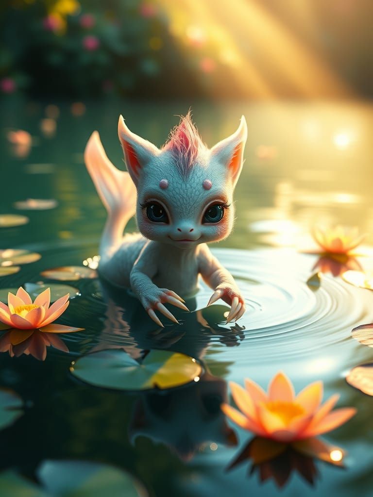 Enchanted Aquatic Sprite with Dolphin Tail and Sharp Claws