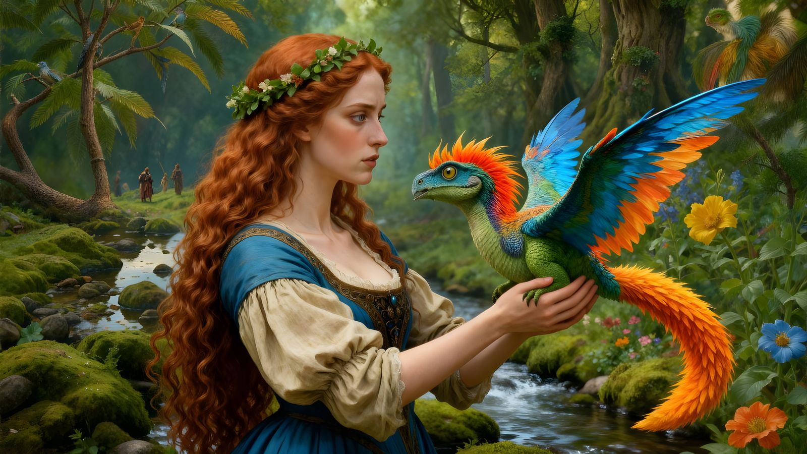 Woman Cradles Flying Dinosaur Pet