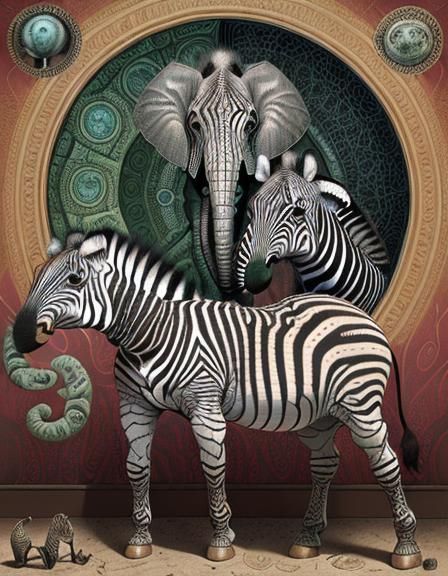 Optical Illusion: Zebra and Elephant Pareidolia Paradox