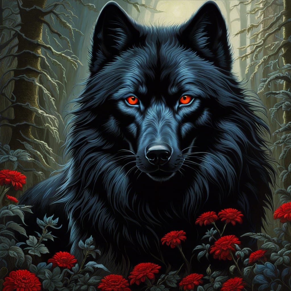 Wolf red eyes