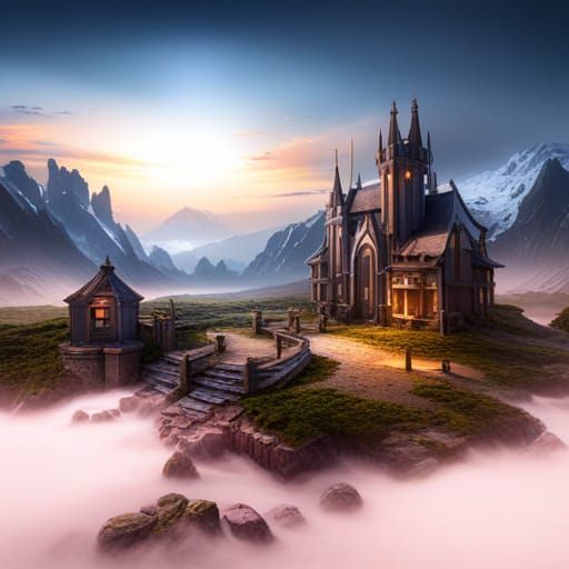 Fantastical Matte Painting in Deep Color, 8K