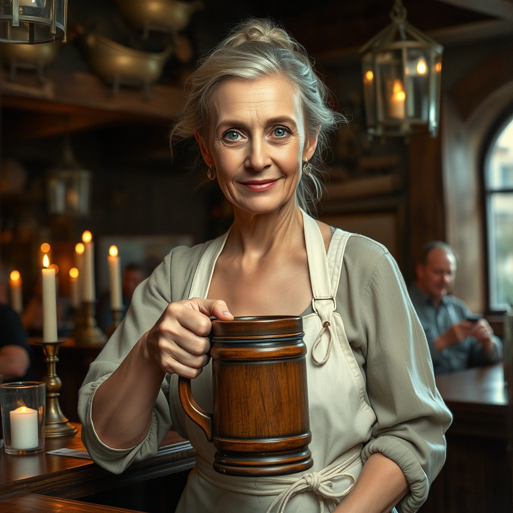 Rustic Tavern Scene: Old Woman in the Style of Old Masters
