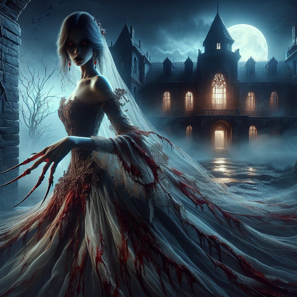 Spectral Woman in Abandoned Castle Concept Art