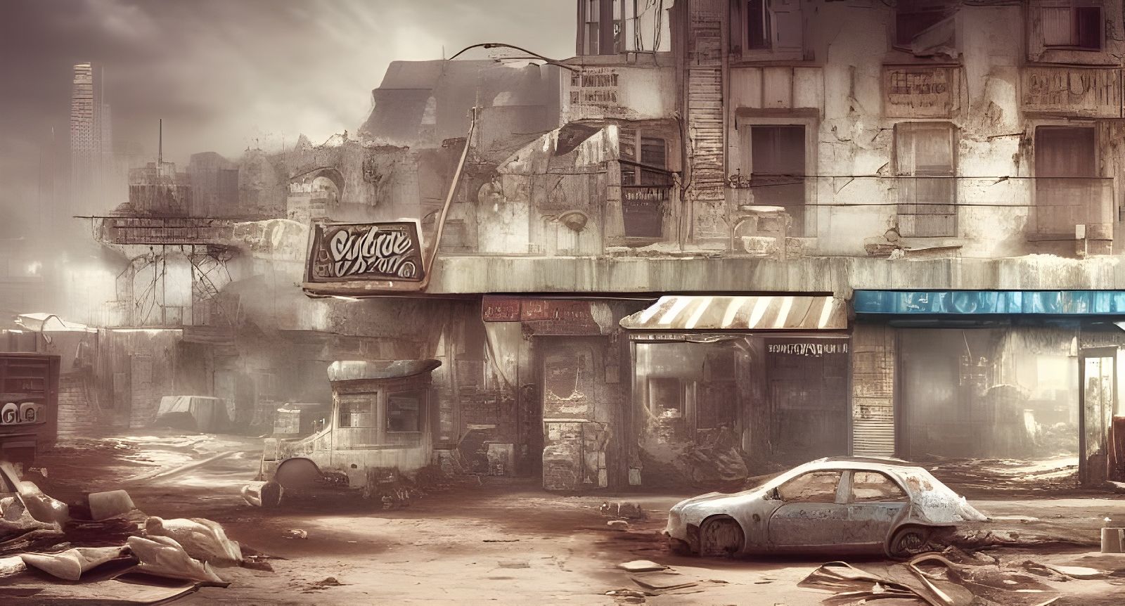 Post-Apocalyptic Bakery: Epic Digital Matte Painting
