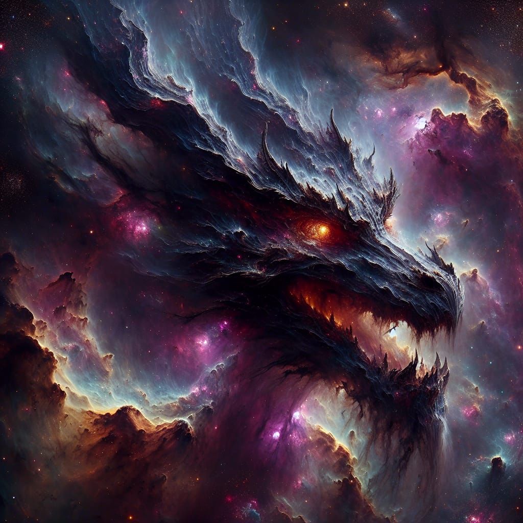 Ethereal Dragon Unveiled in Cosmic Seas