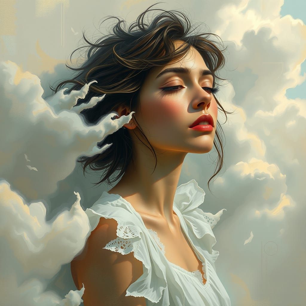 A Woman Lost in Ethereal Whispers