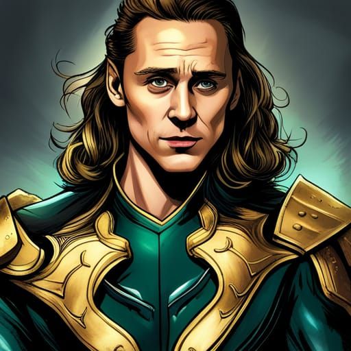 Blue-Skinned Sorcerer in Green and Gold Armor