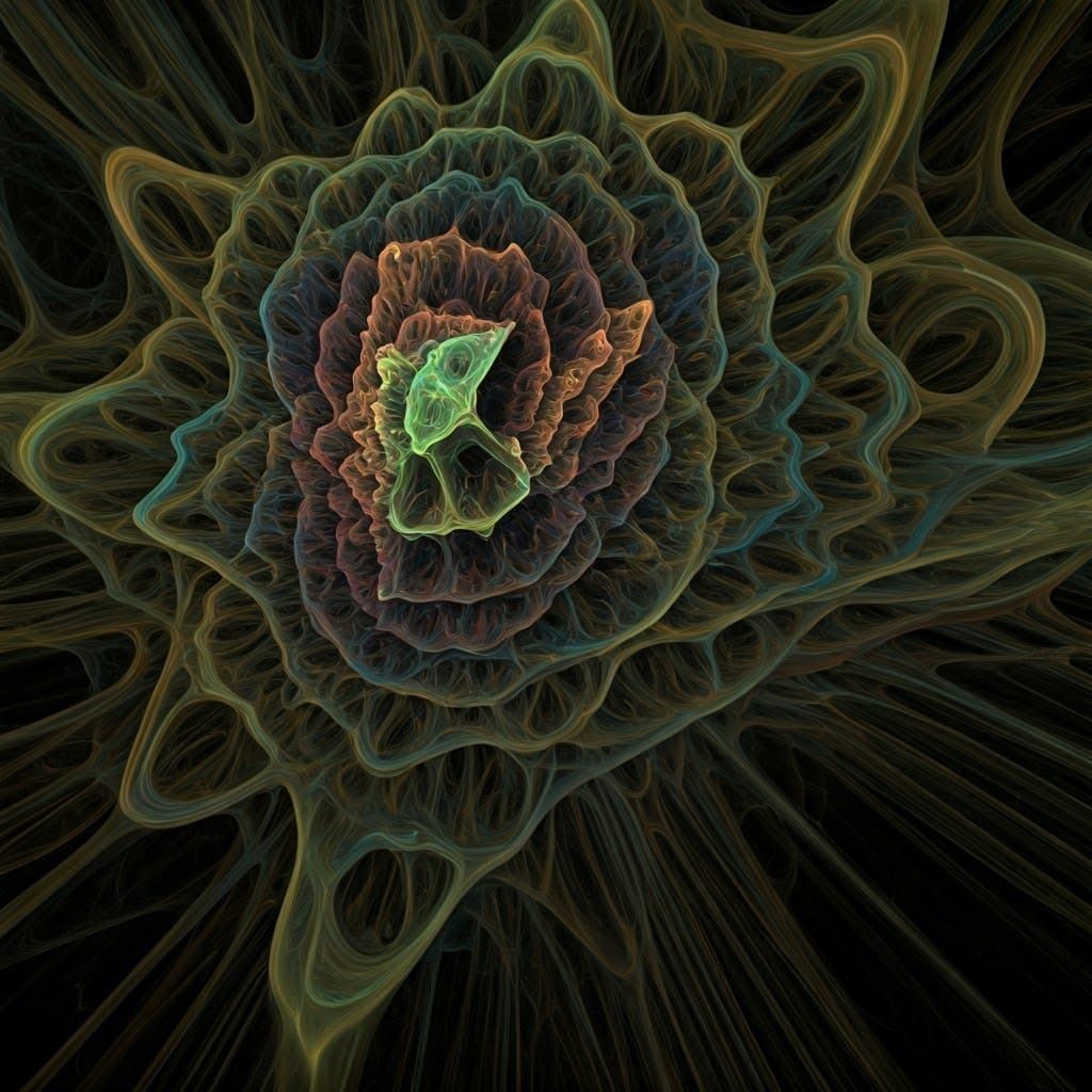 Fractal Amoebas Explore Bismuth Mandala