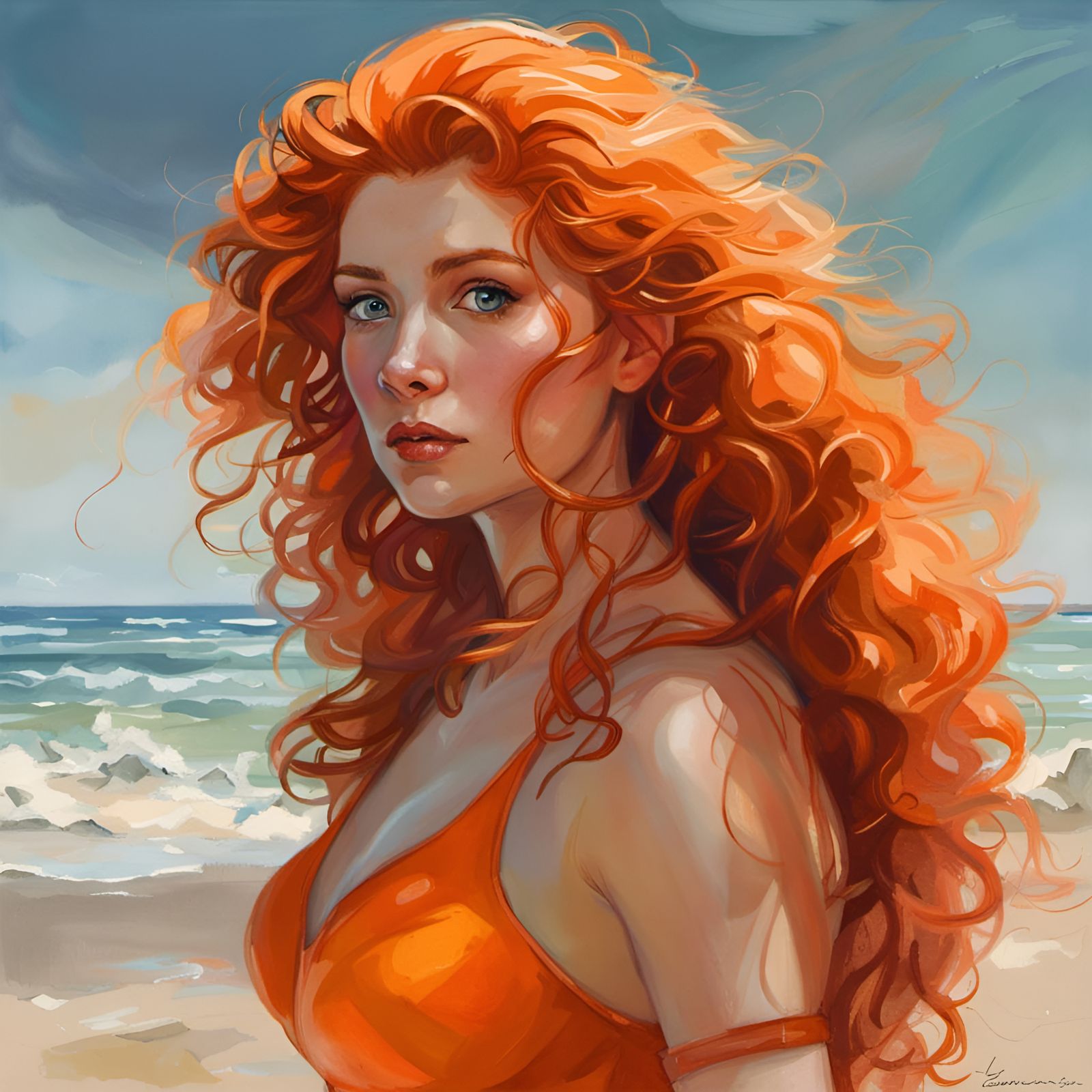 Merida on the Beach: A Renaissance Comic Portrait