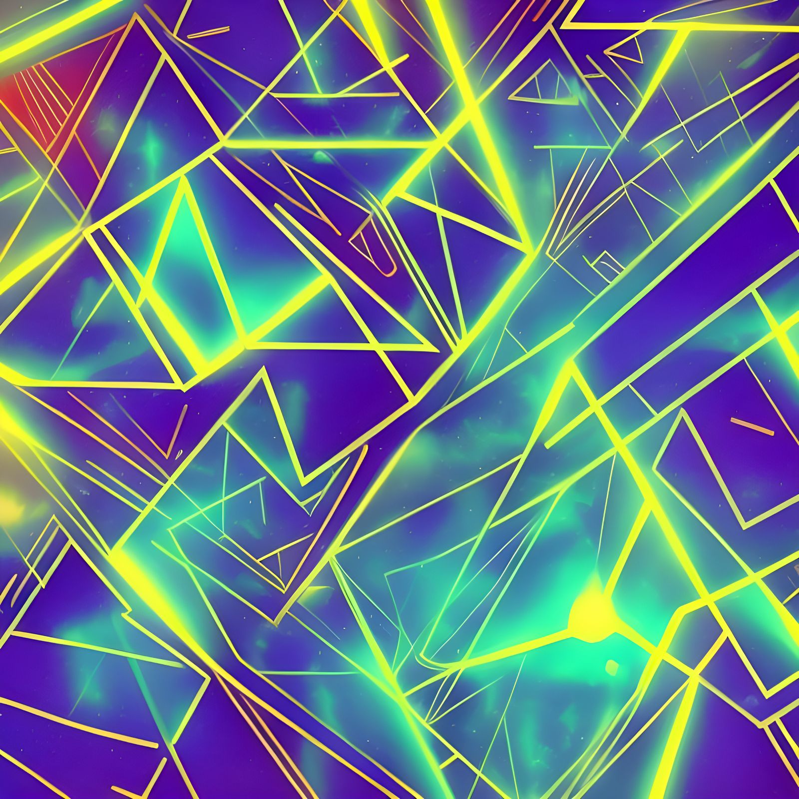 Metallic Geometric Design: Radioactive Aesthetic