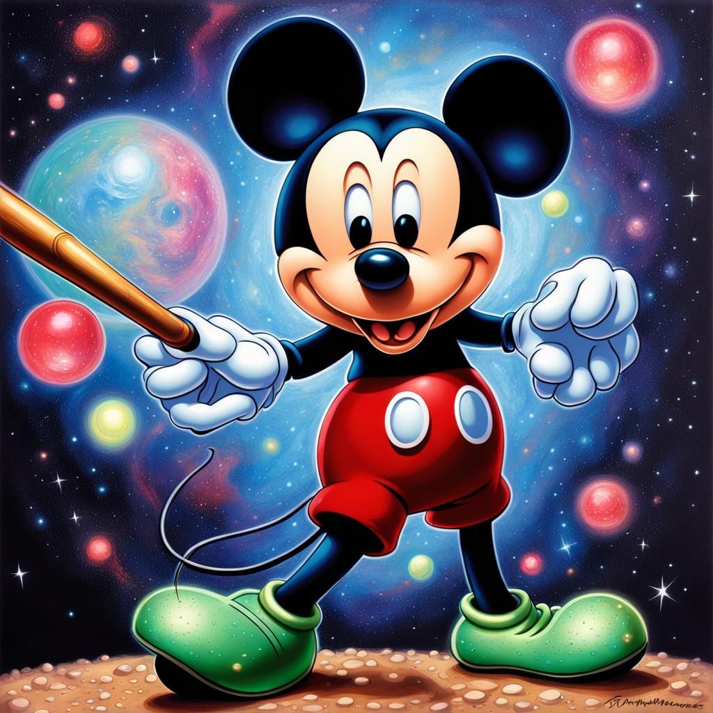 Mickey Mouse in Cosmic Glitterpunk Baseball Game
