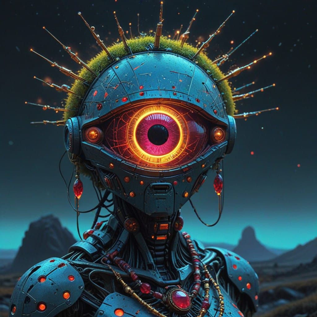 Stellar Jewel Constellation in Golden Ruby Glow