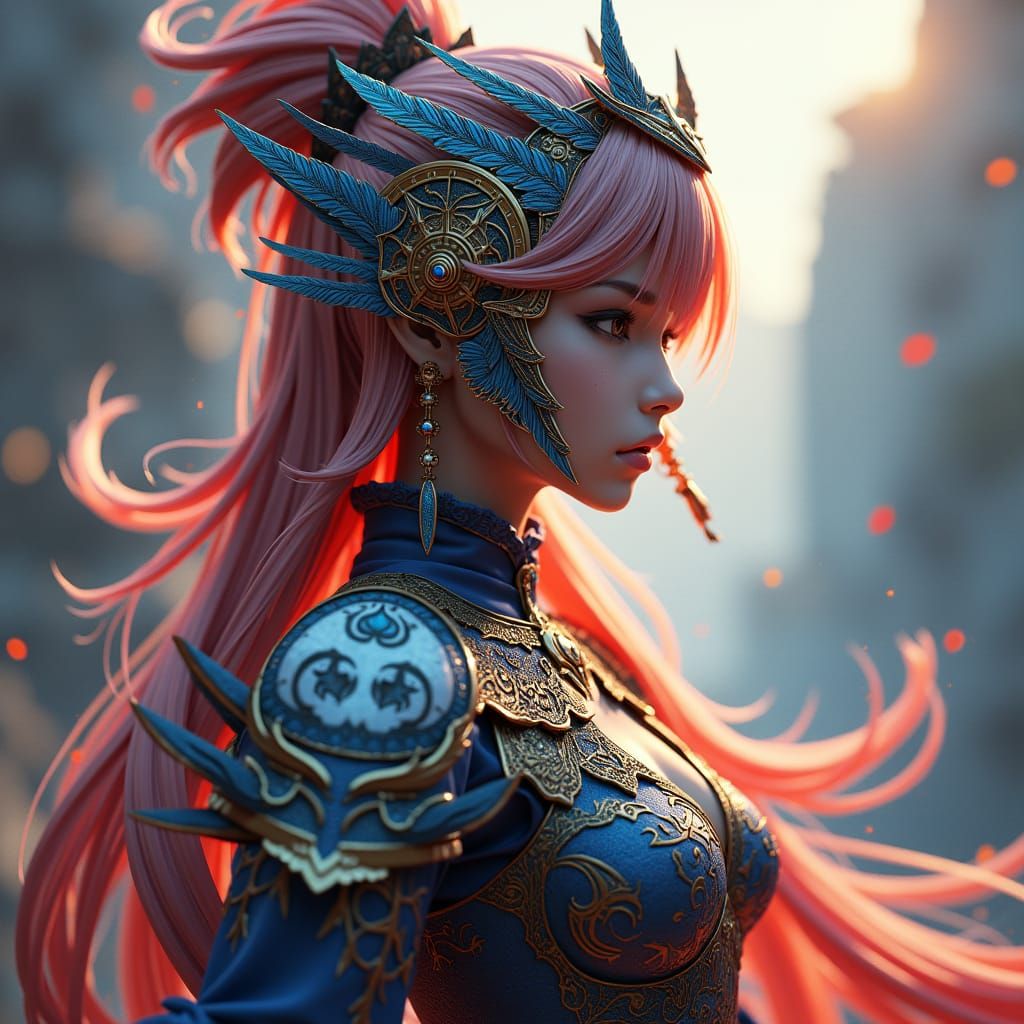 Anime Guardian Portrait with Intricate Details