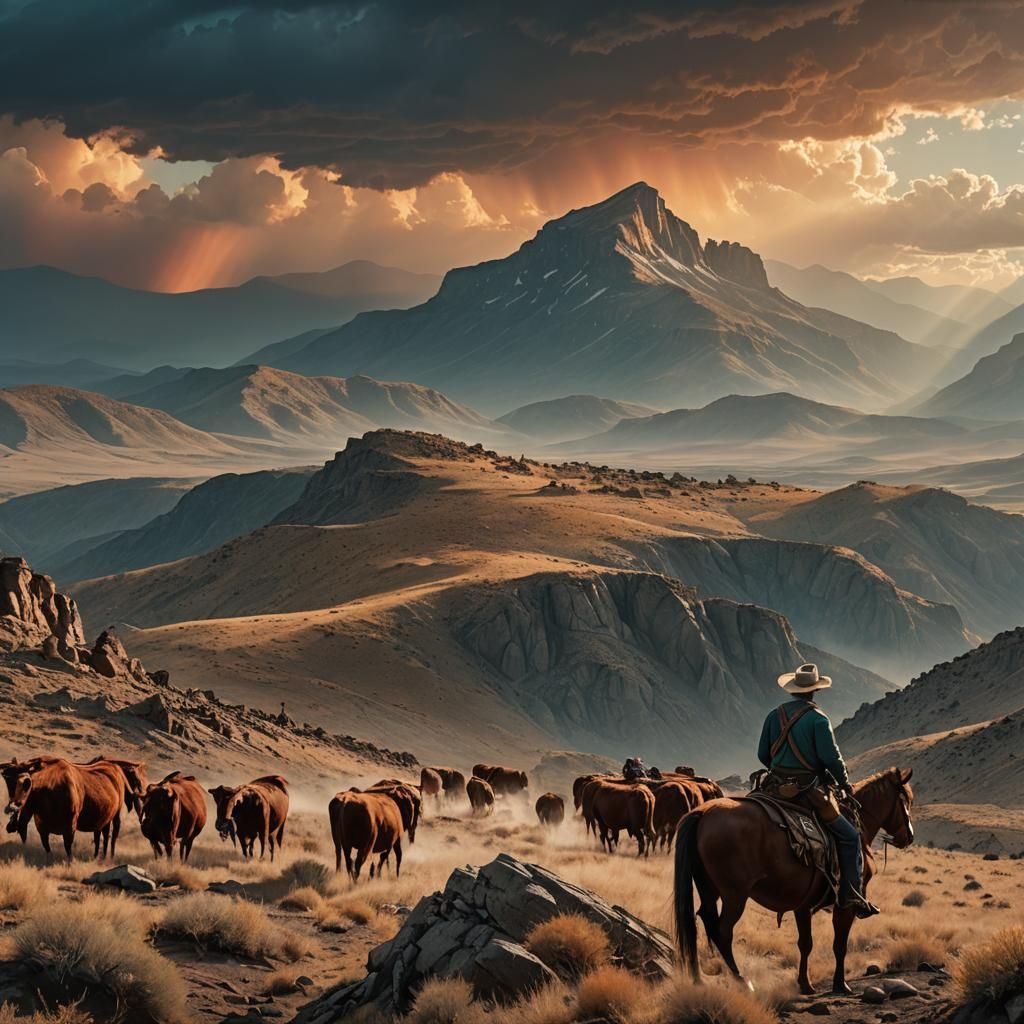 Cowboy's Journey: Fantastical Western Matte Painting