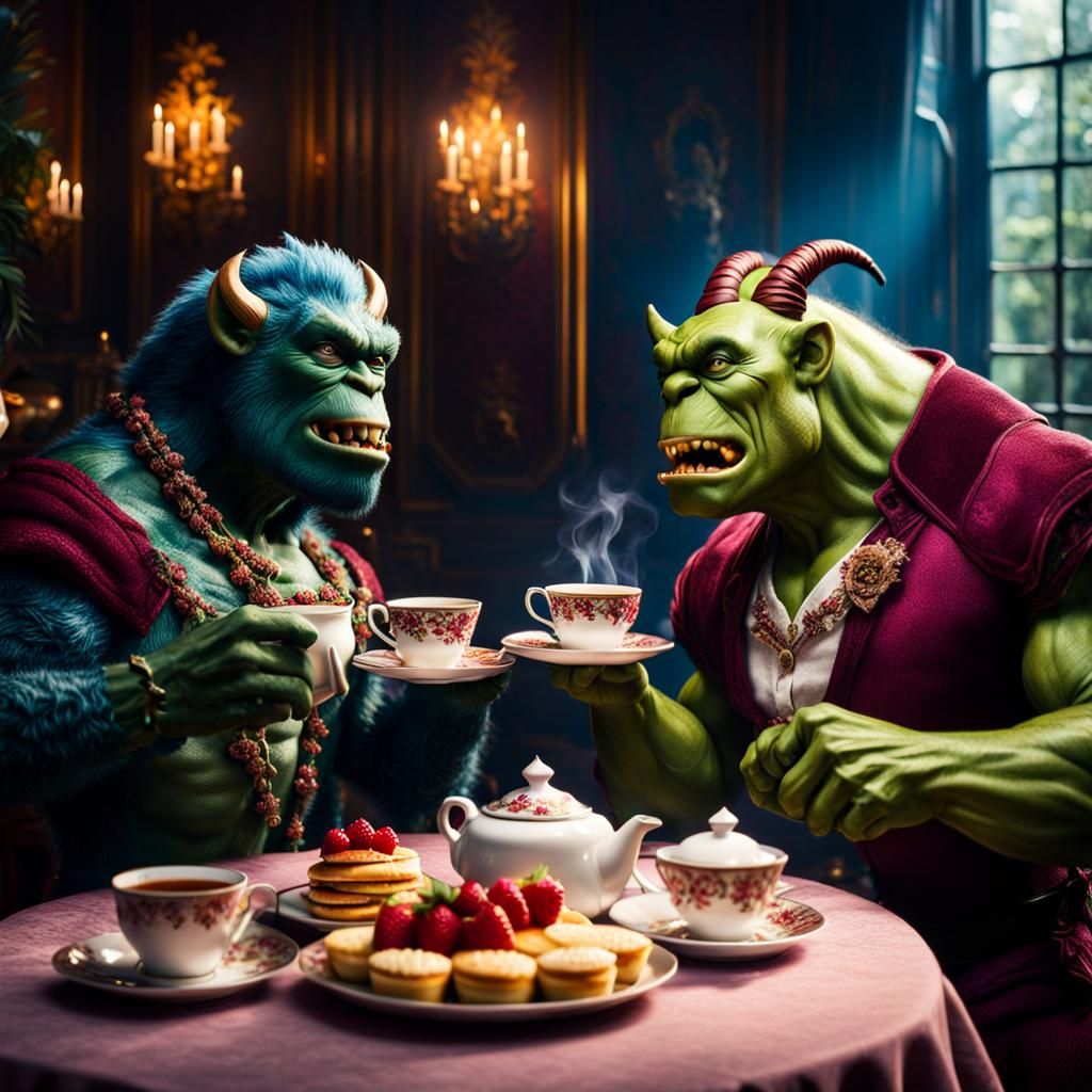 Monsters at Tea Party in 8k Resolution