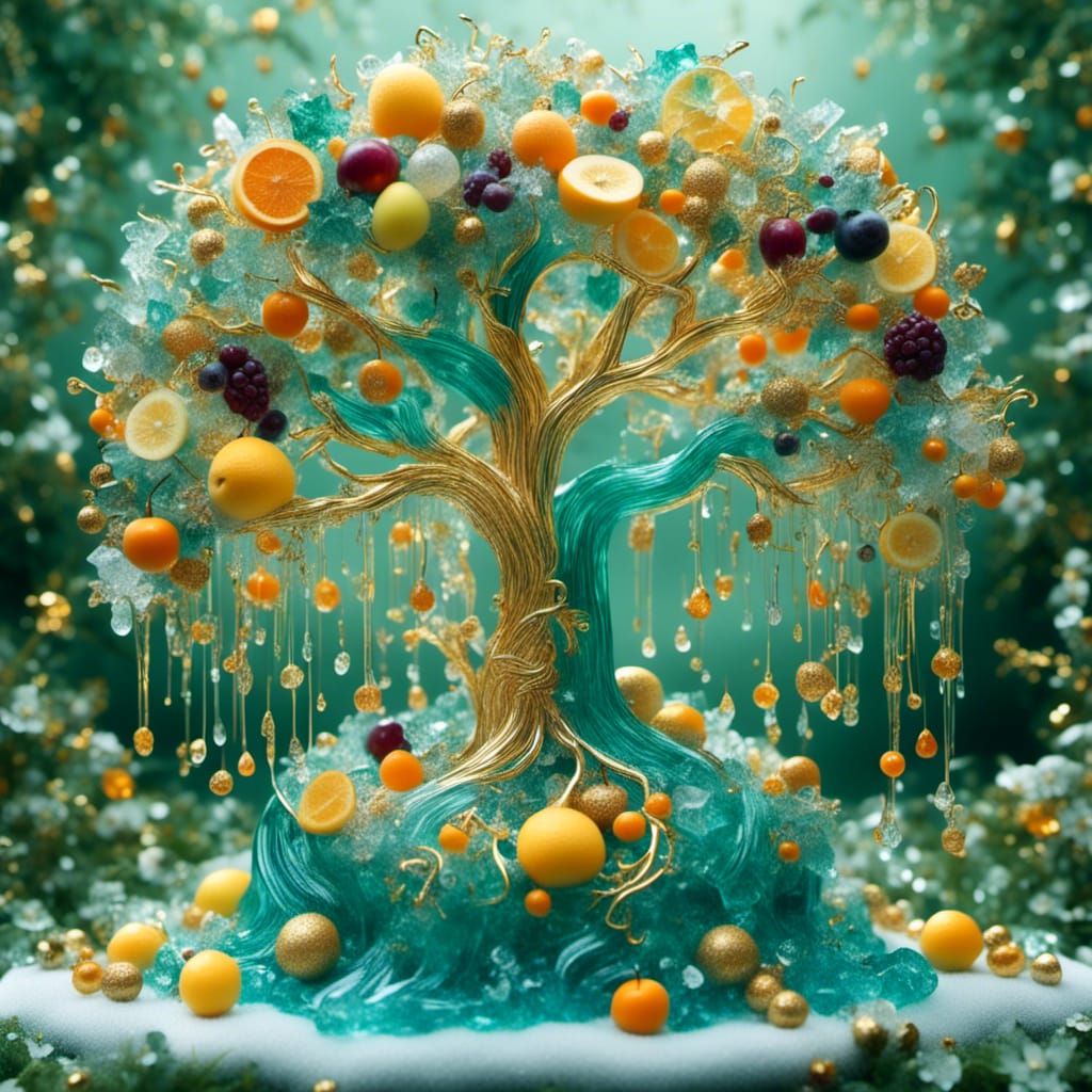 Lush Golden Tree Dripping with Fruit