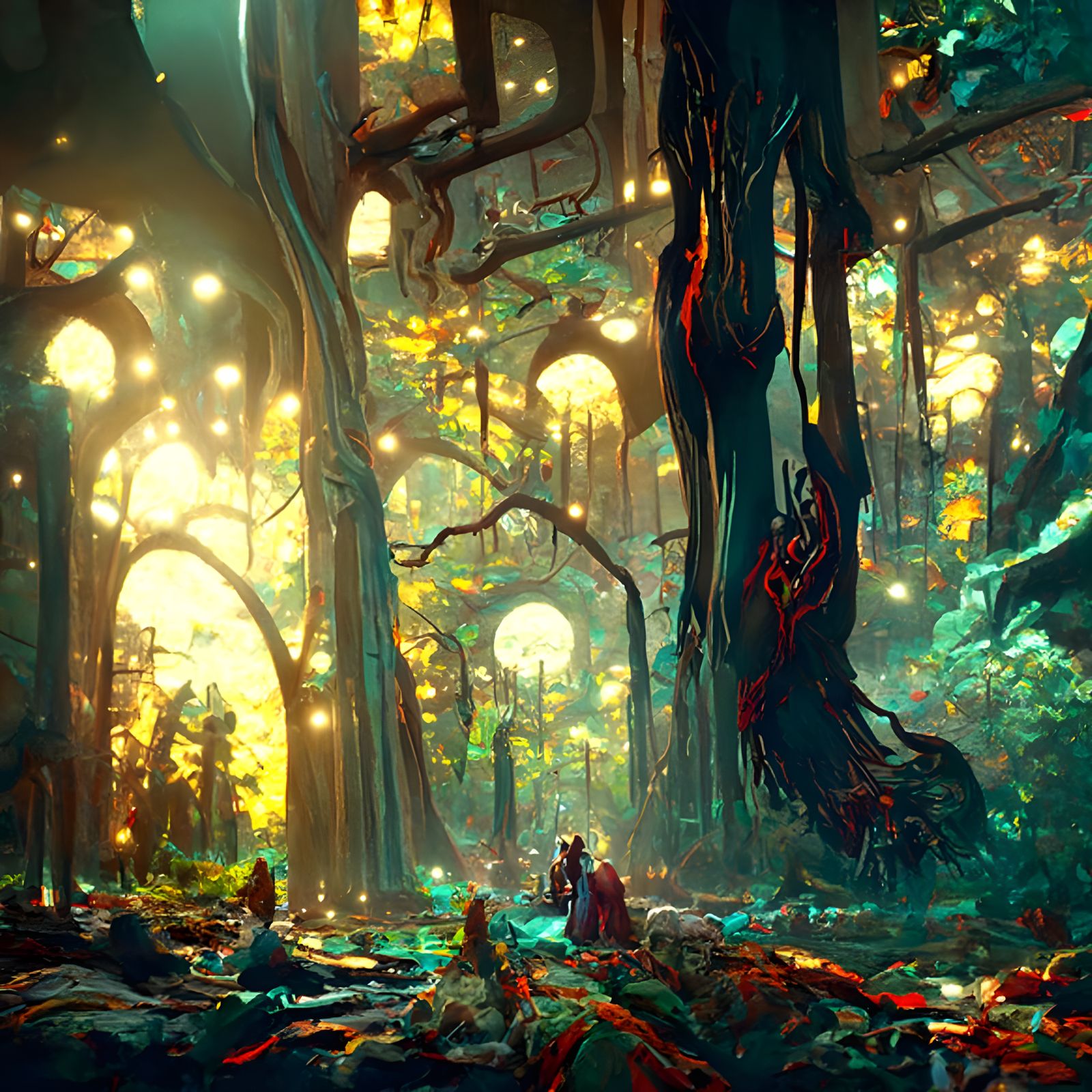 Ethereal Ancient Forest: Photoillustration in 8k Resolution
