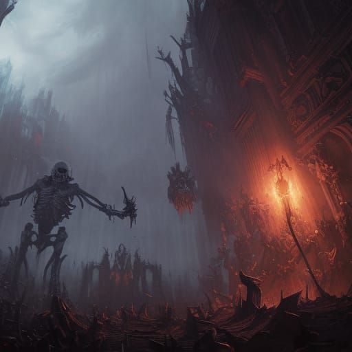 Skeleton Overlord of Death: Dark Fantasy Concept Art