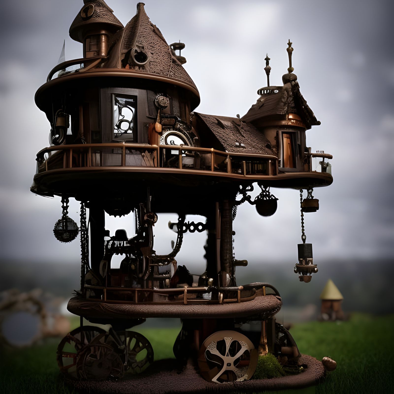 Steampunk Mushroom House on Arch: Detailed Photography