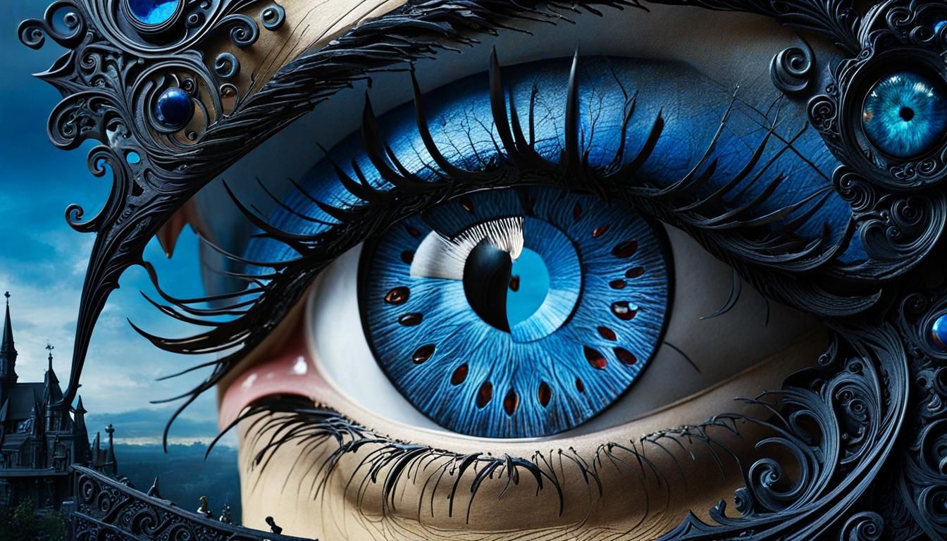Surreal Blue Eyed Key in Magical Realism Style