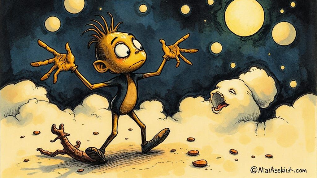 Whimsical Figure in a Fantastical Dream World