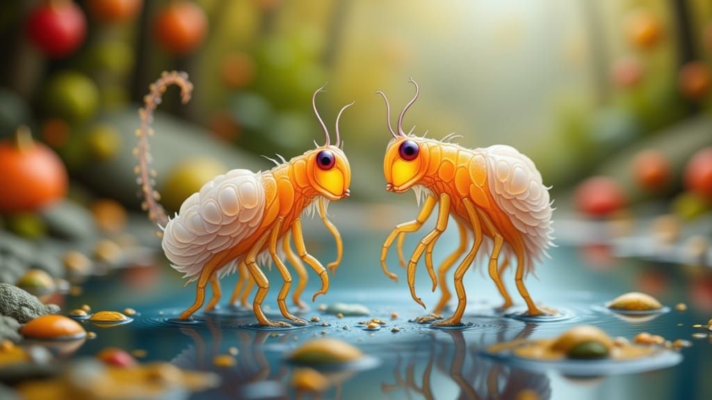 Macro Photo of Tardigrades in Magical World
