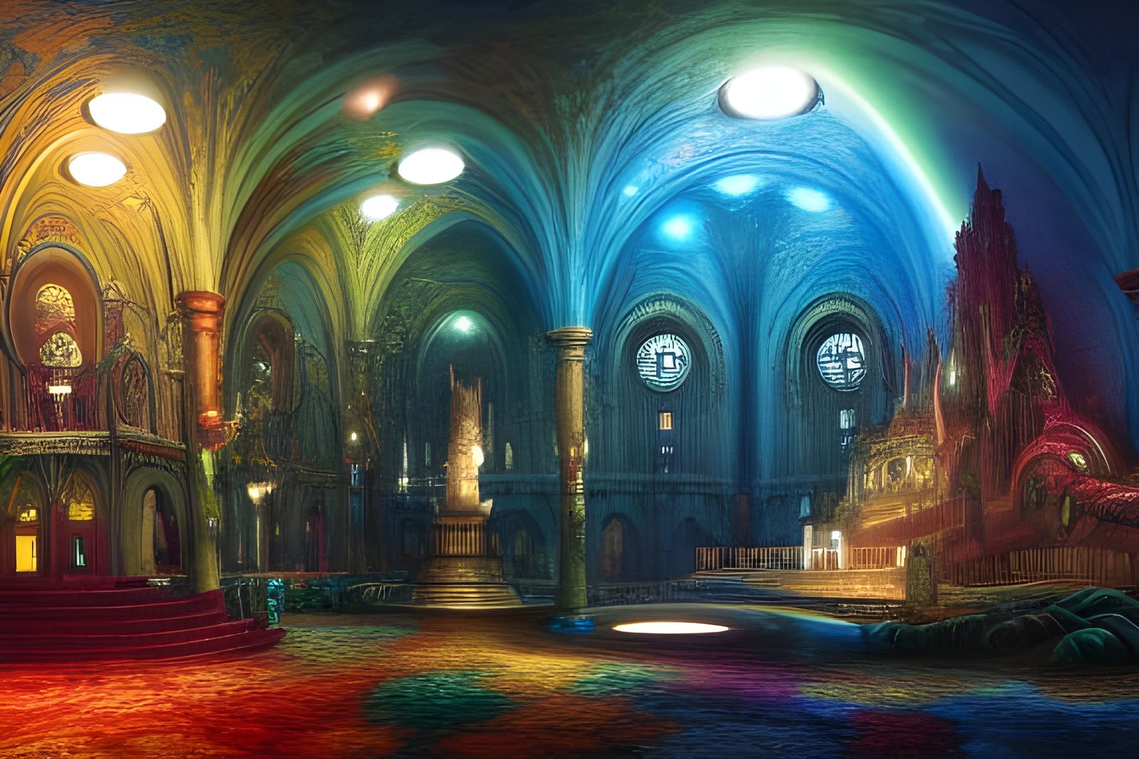 Rainbow Mirror House: Digital Illustration