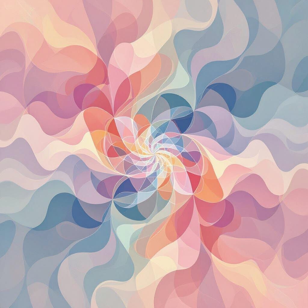 Hypnotic Fractal Patterns in Soft Pastel Colors