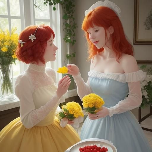 Surreal Breakfast Scene with Shivering Trees