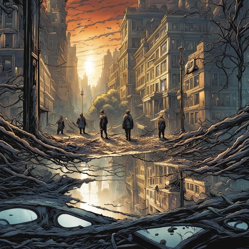 Broken Mirror in Comic Book Art Style