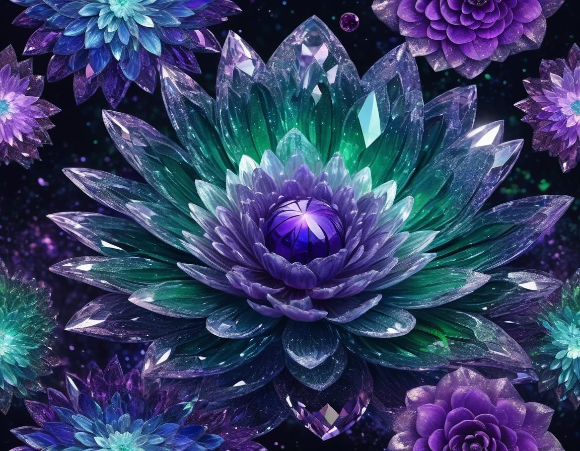 Ethereal Abstract Floral Art in Amethyst Purple