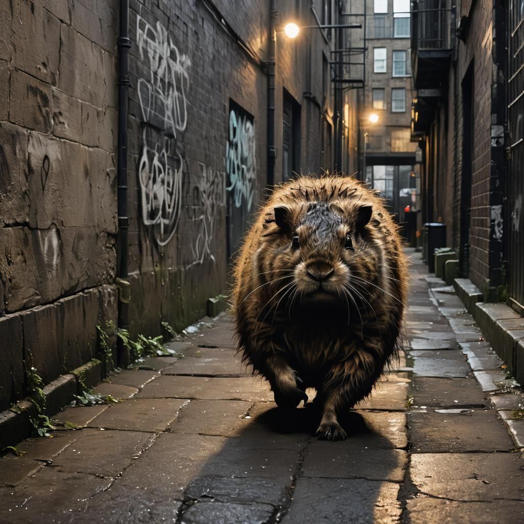 Feral Haggis in Gritty Urban Graffiti Art