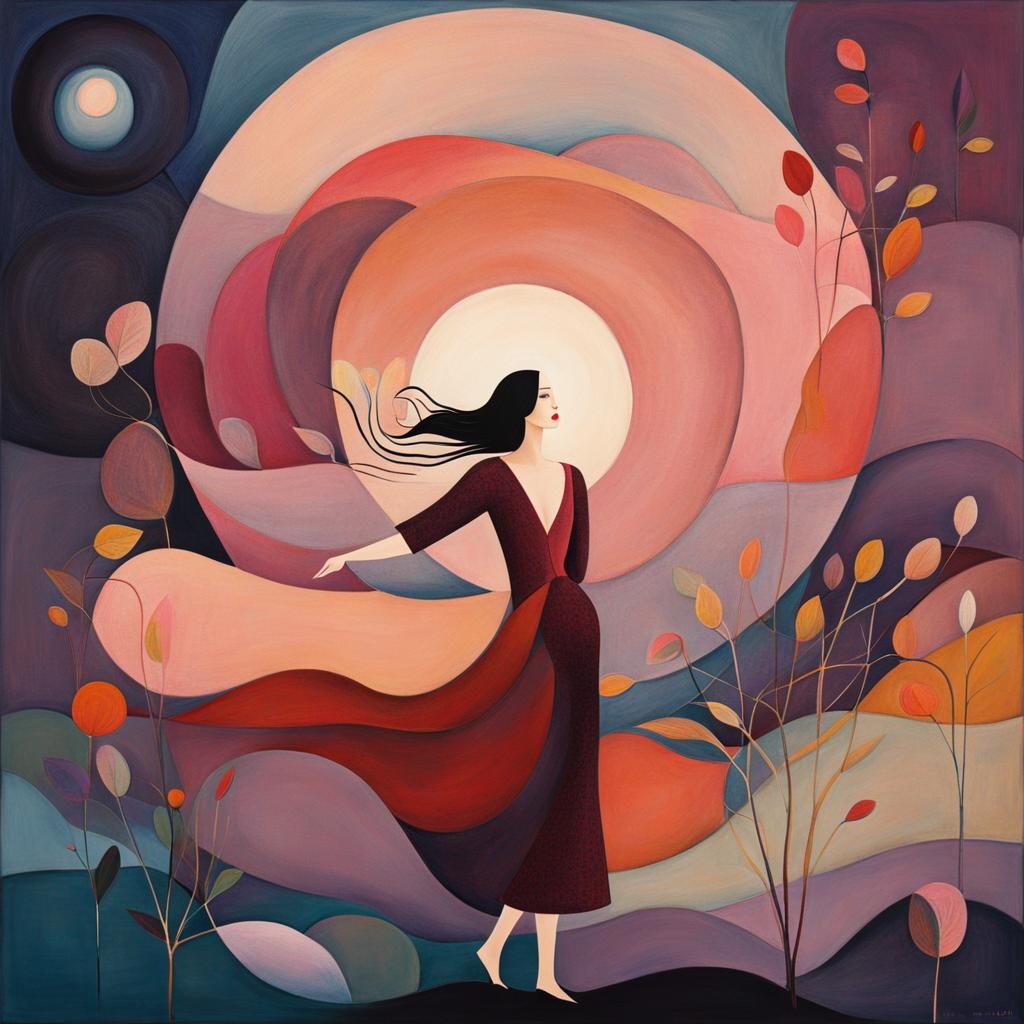 Minimalist Surrealism: Woman in Emotional Peace