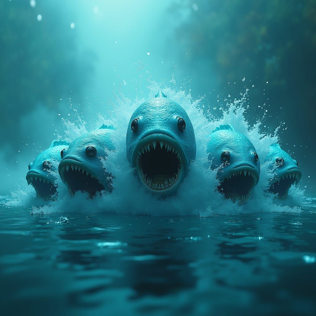 Surreal Underwater Scene with Majestic Beta Fish