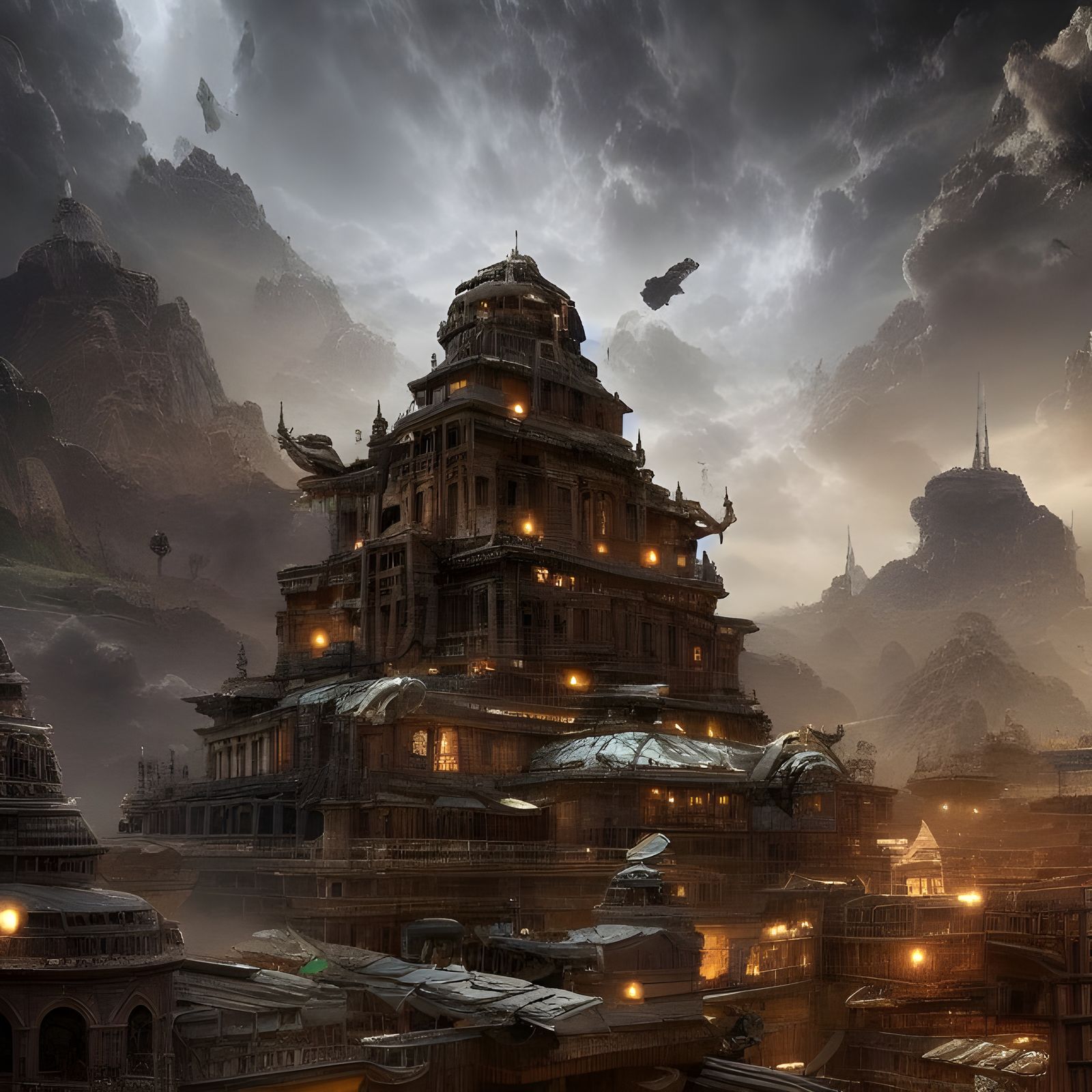 Epic Showdown: A Dramatic Digital Matte Painting