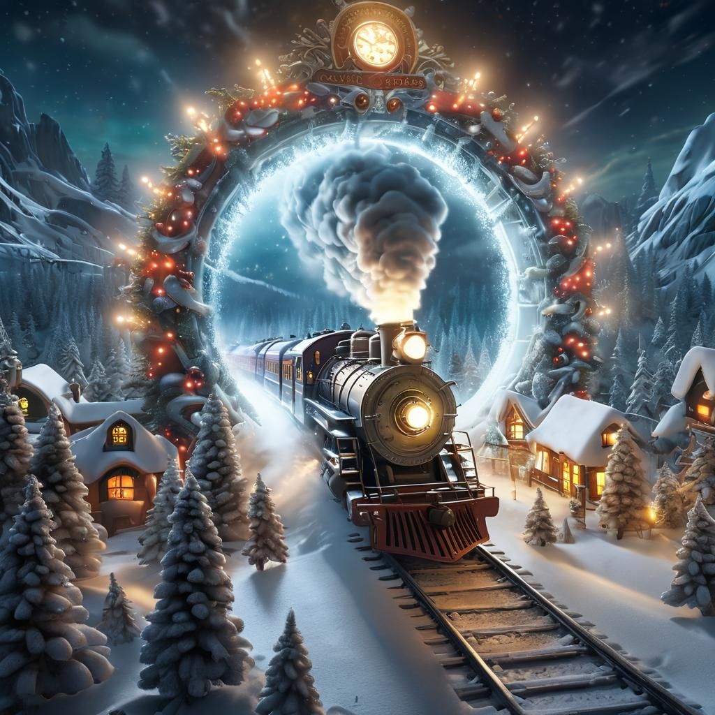 Santa's Polar Express Blasts Through a Portal