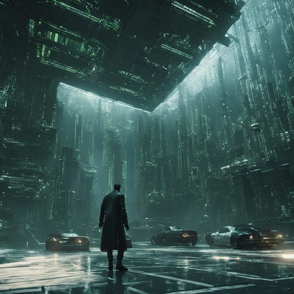 Matrix Scene in 3D Game Cinematic Style