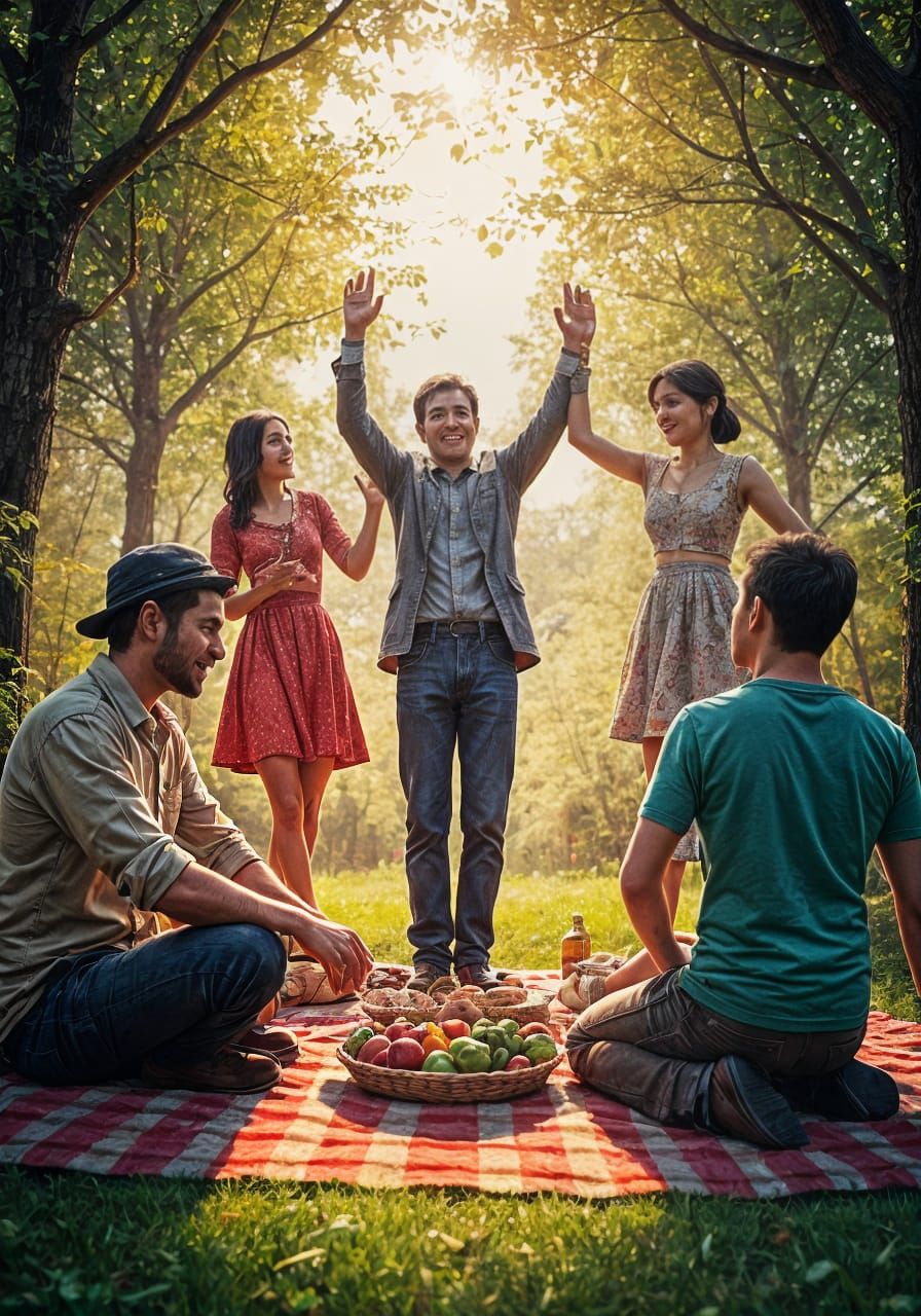 Joyful Picnic: Love and Solidarity in Splatter Art