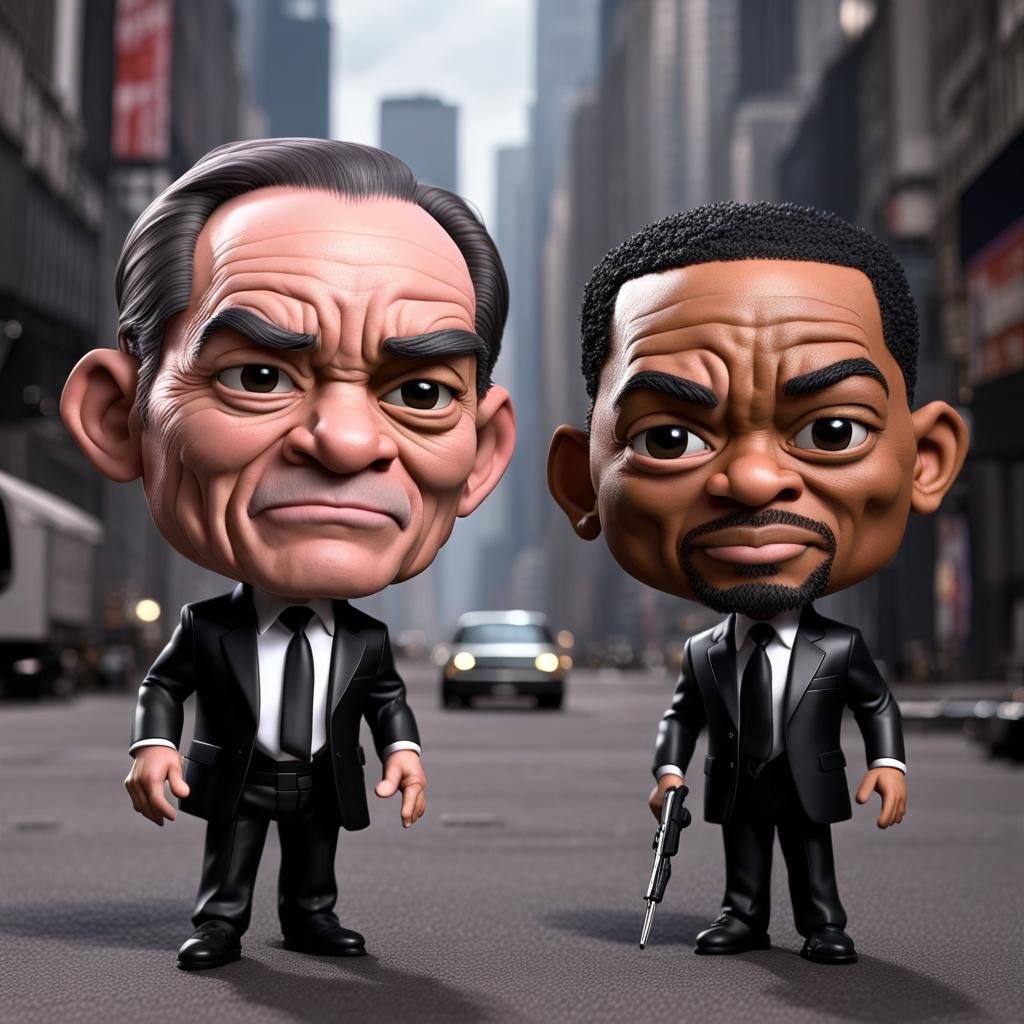 MIB Parody: Bobblehead Chibi Digital Art