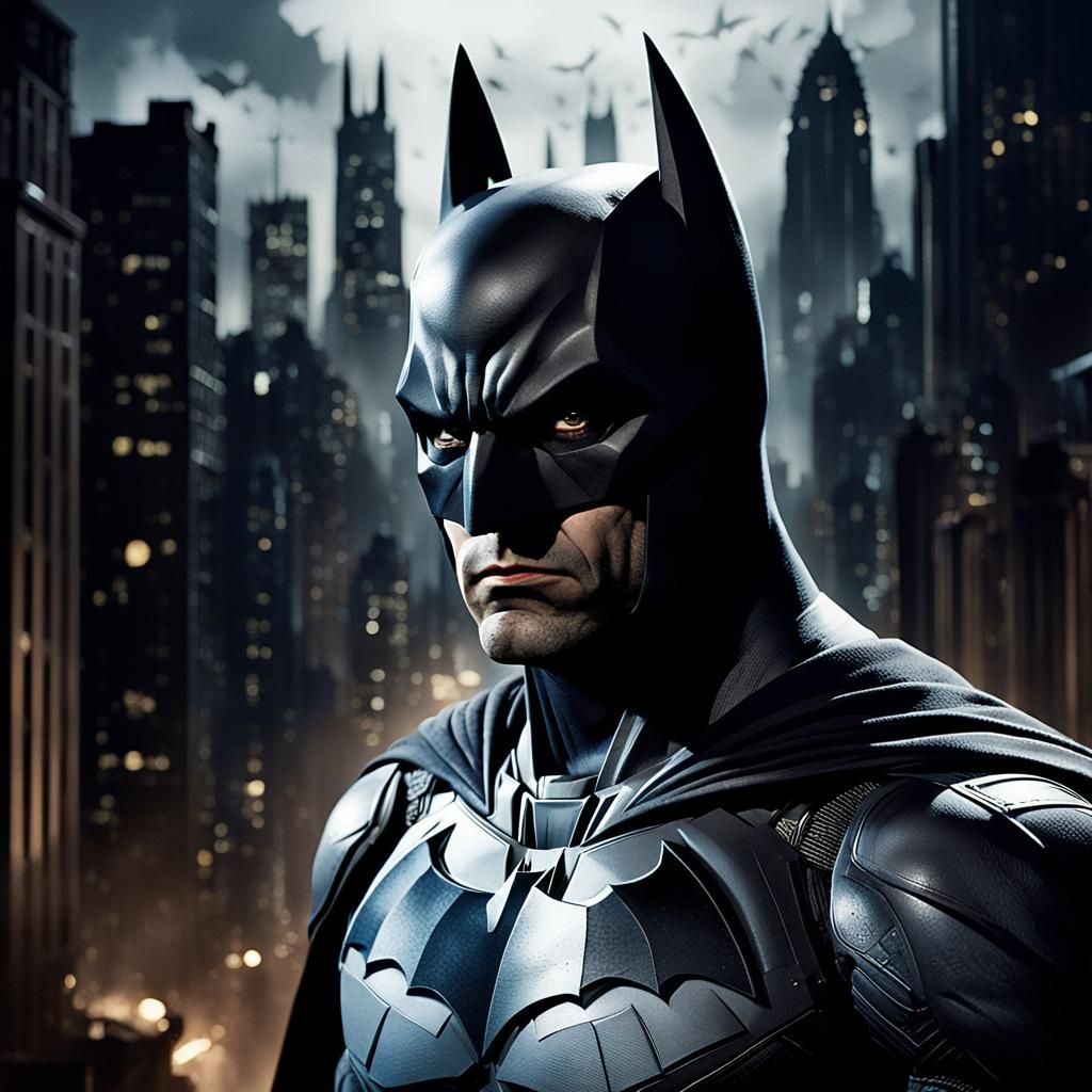 Batman Portrait in Dark Gotham City