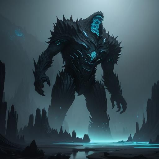 Monstrous Riftstalker with Glowing Veins, Fantasy Art