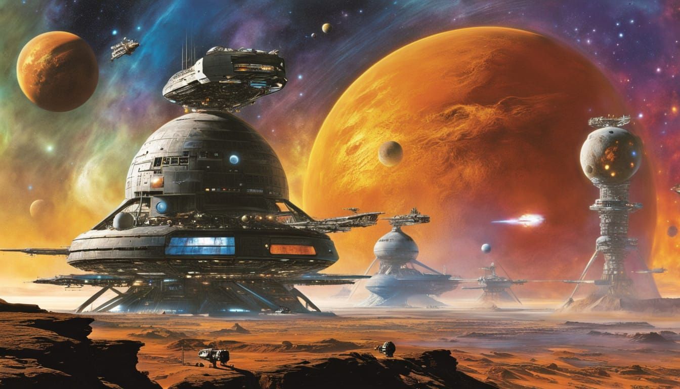 Epic Interstellar Scene in a Futuristic Aesthetic