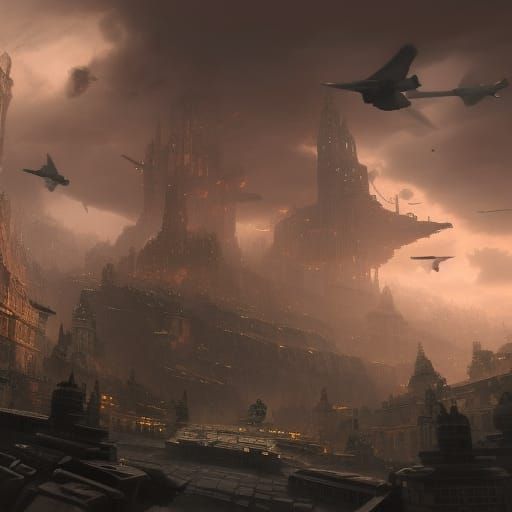Chaotic Ballroom Blitz: Detailed Matte Painting